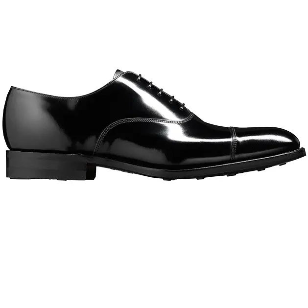 BARKER Cheltenham Shoes - Mens Oxford Style - Black Hi-Shine - Image 3