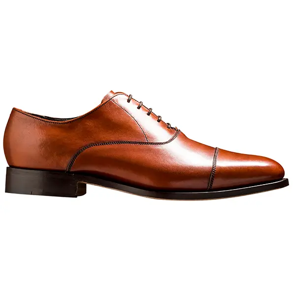 BARKER Duxford Shoes - Mens Oxford Toe Cap - Rosewood Calf - Image 4