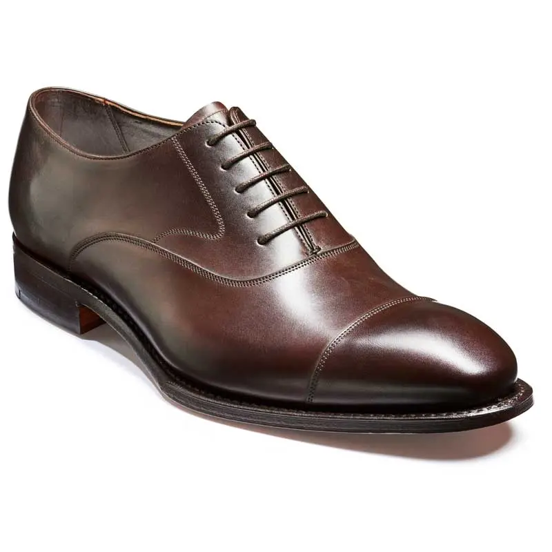 BARKER Falsgrave Shoes – Mens Oxford – Dark Brown Shadow Calf