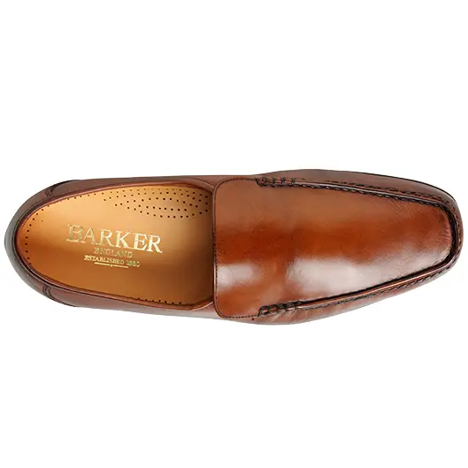 BARKER Javron Shoes - Mens Moccasins - Brown Burnished Calf - Image 3