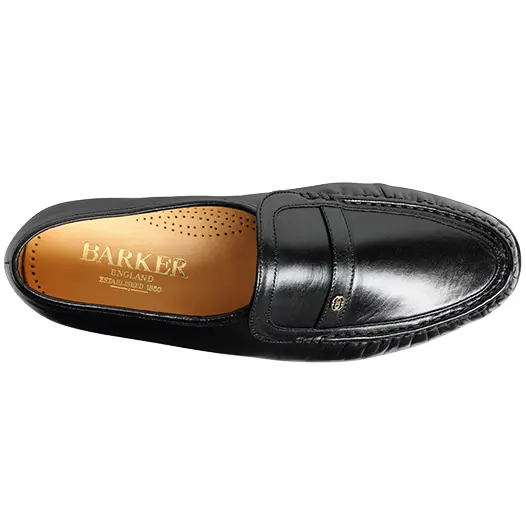 BARKER Jefferson Shoes - Mens Moccasins - Black Kid - Image 3