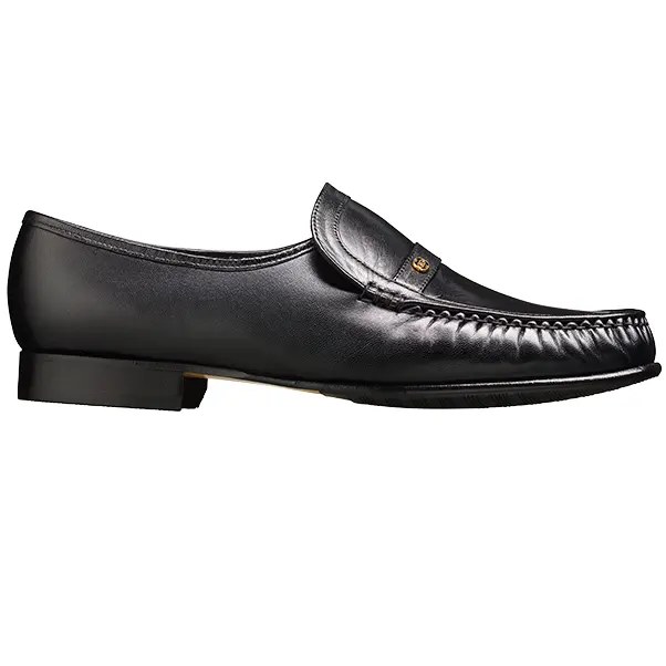 BARKER Jefferson Shoes - Mens Moccasins - Black Kid - Image 4
