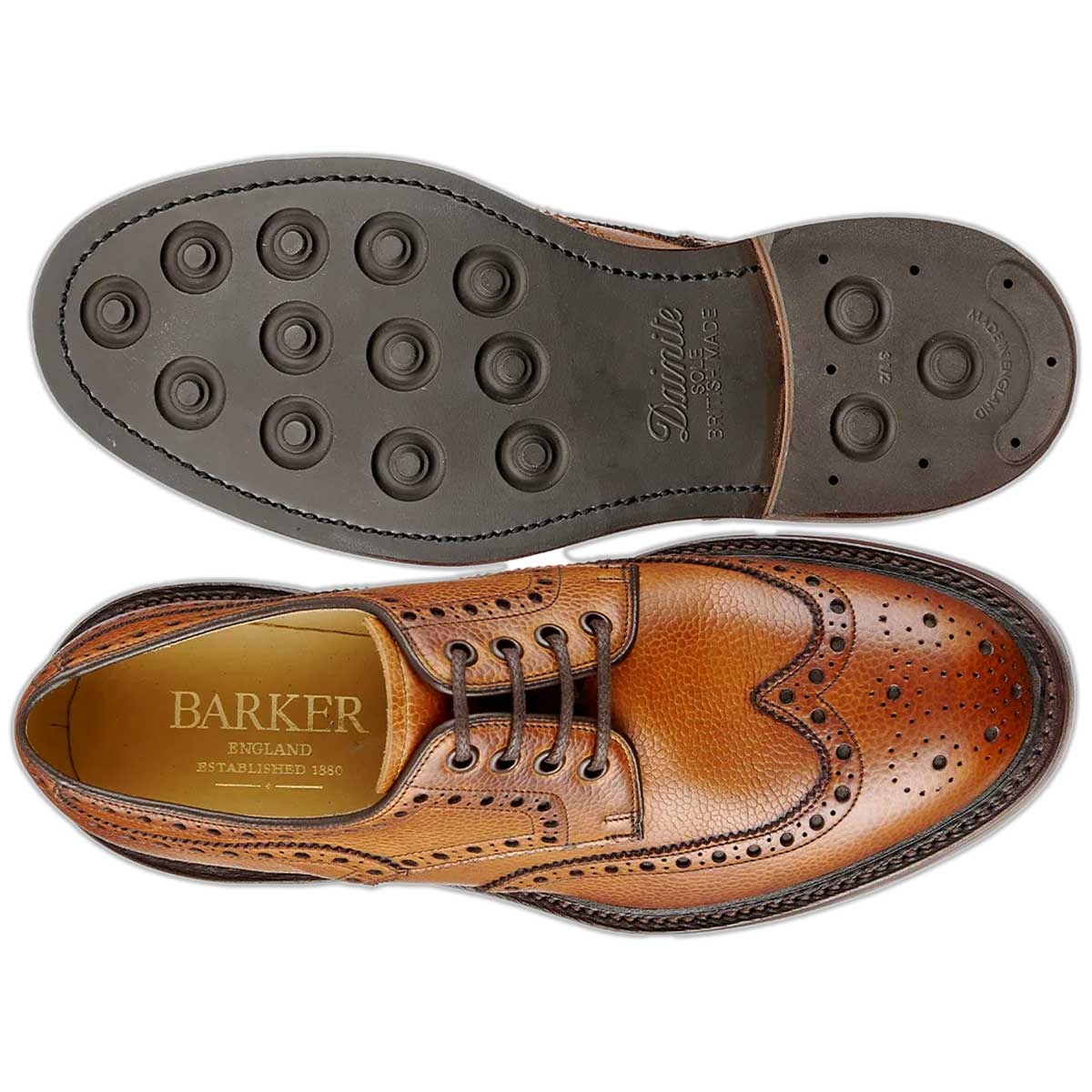 BARKER Kendall Shoes - Mens Brogues - Cedar Grain - Image 4