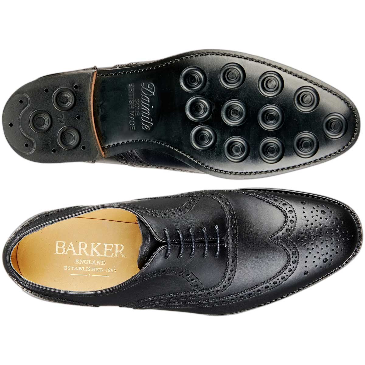 BARKER Malton II Shoes - Mens Brogue - Black Calf - Image 4