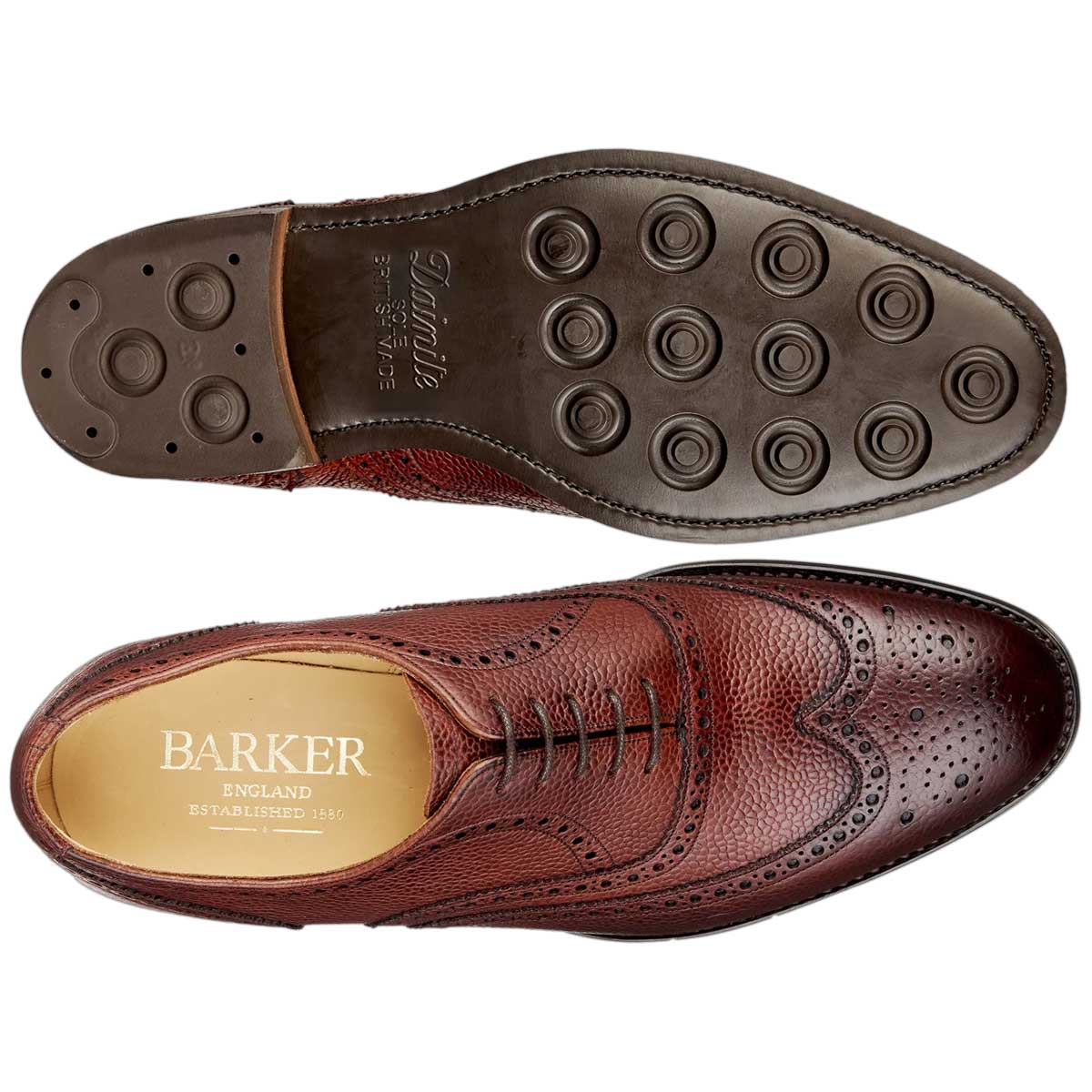 BARKER Malton II Shoes - Mens Brogue - Cherry Grain - Image 4