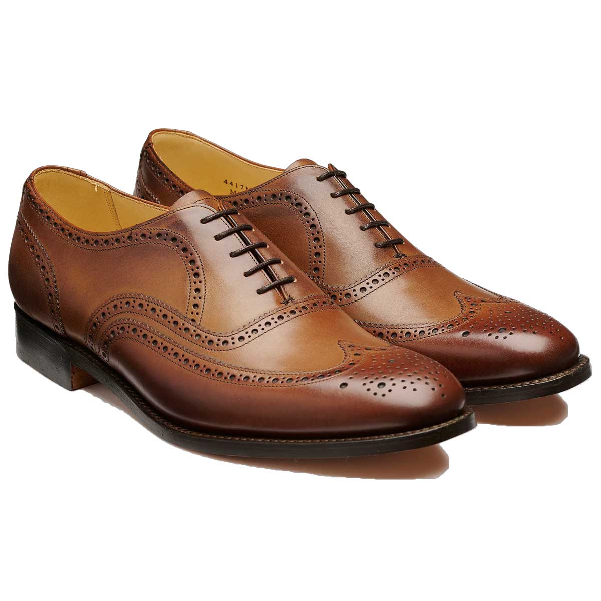 BARKER Malton Shoes - Mens Oxford Brogue - Brown Calf - Image 2