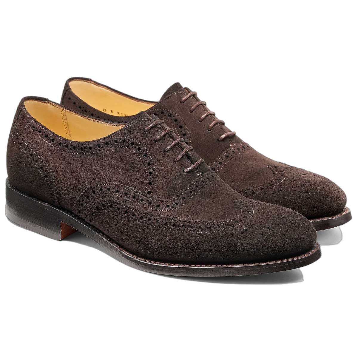BARKER Malton Shoes - Mens Oxford Brogue - Ebano Suede - Image 2