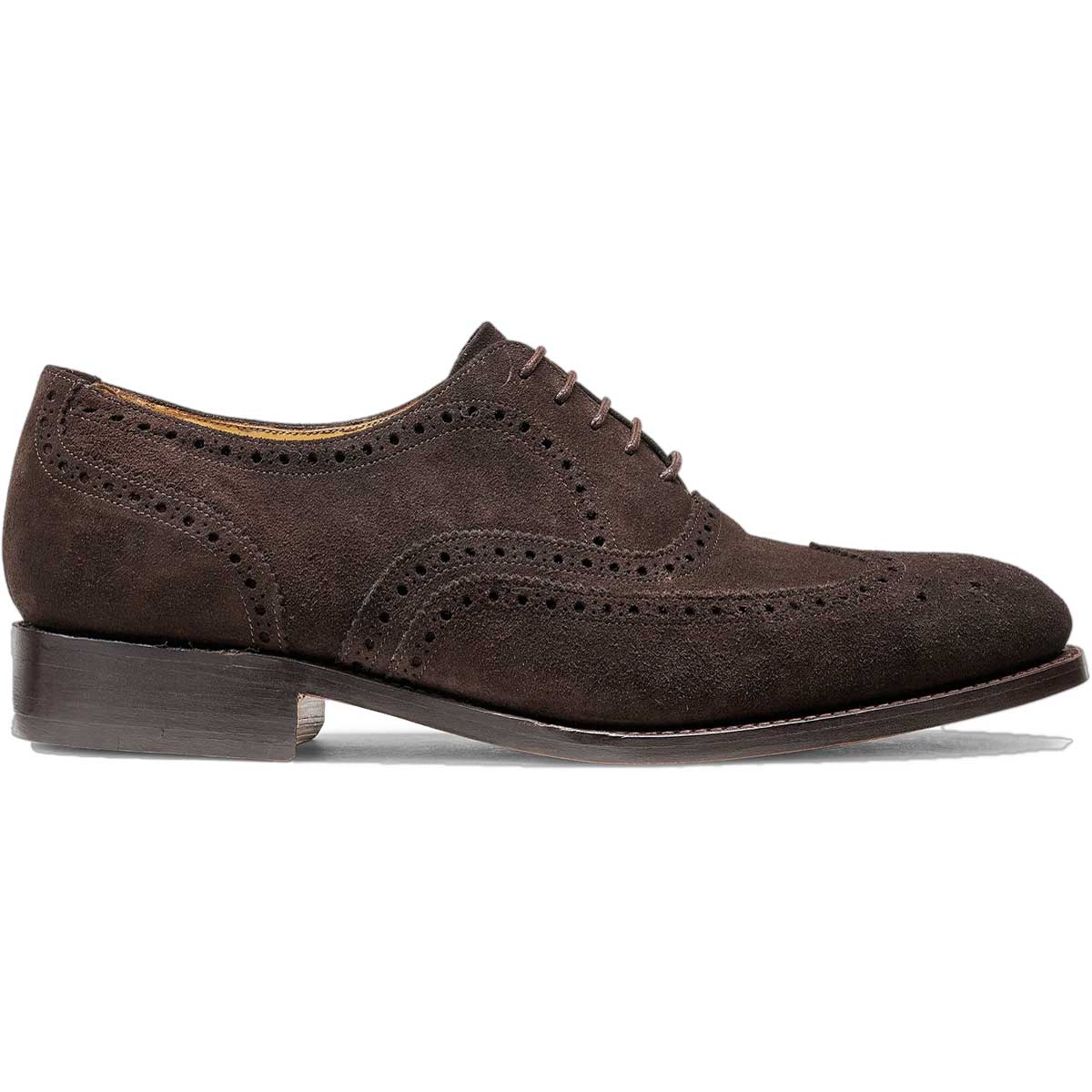 BARKER Malton Shoes - Mens Oxford Brogue - Ebano Suede - Image 3