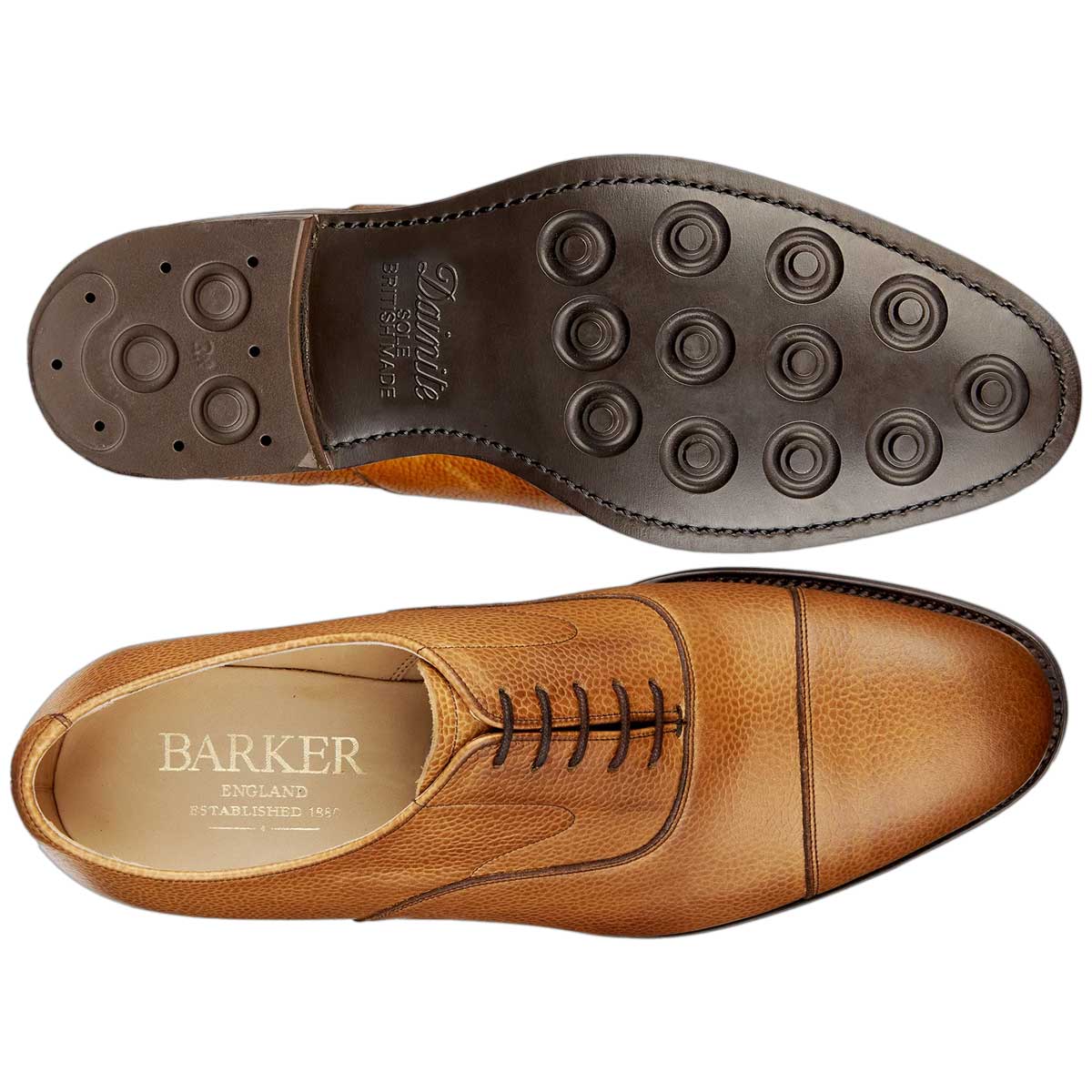 BARKER Malvern II Shoes - Mens Toe Cap Oxford - Cedar Grain - Image 4