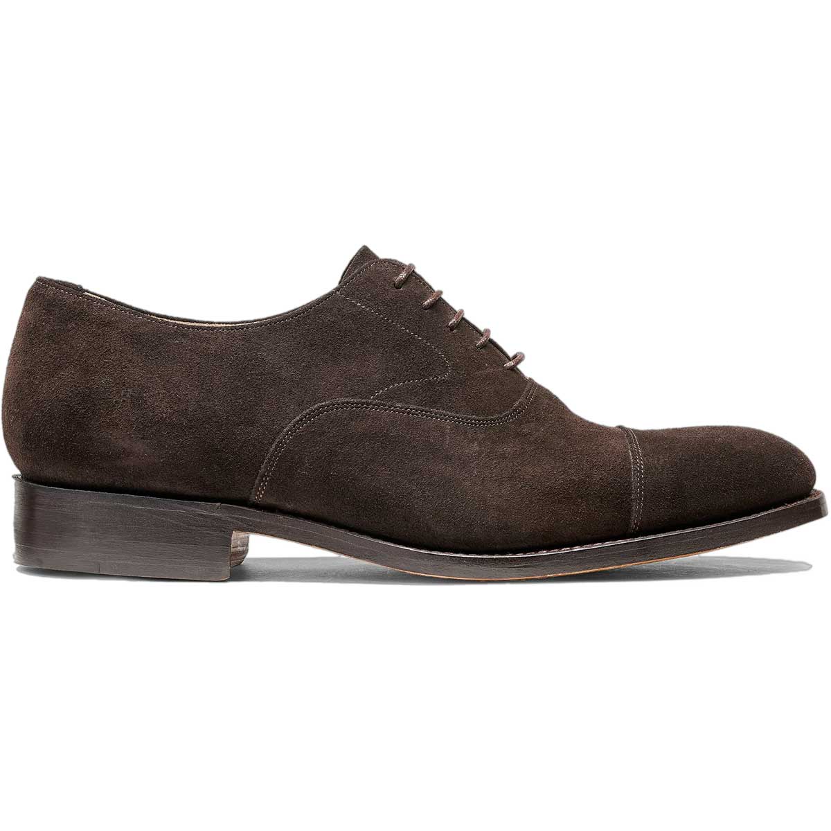 BARKER Malvern Shoes - Mens Toe Cap Oxford - Ebano Suede - Image 3