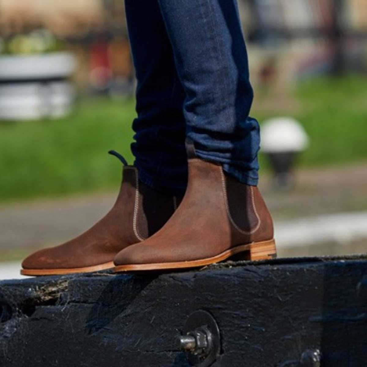 BARKER Mansfield Chelsea Boots - Mens - Brown Waxy Suede - Image 2