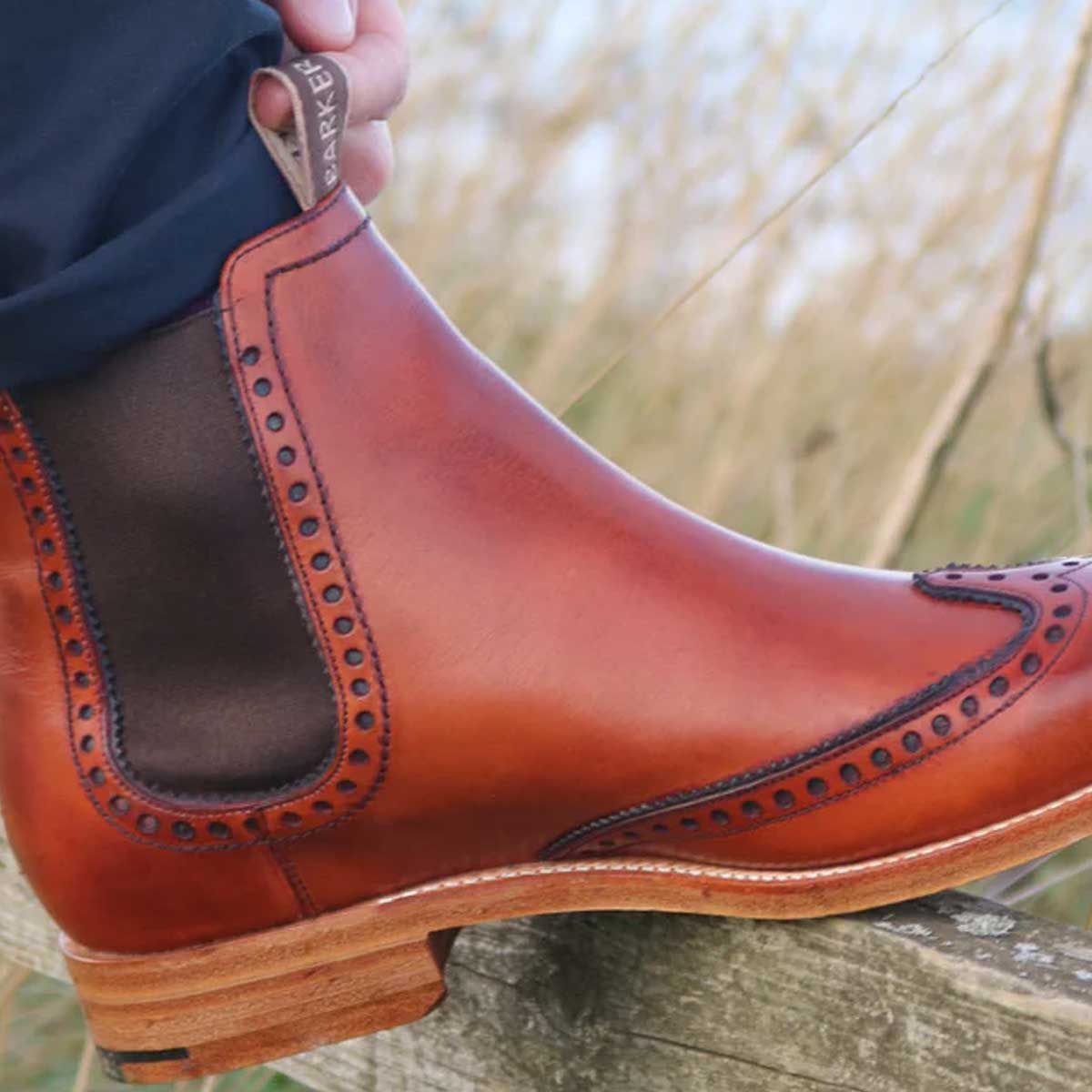 BARKER Moreton Chelsea Boots - Mens - Antique Rosewood / Navy - Image 2