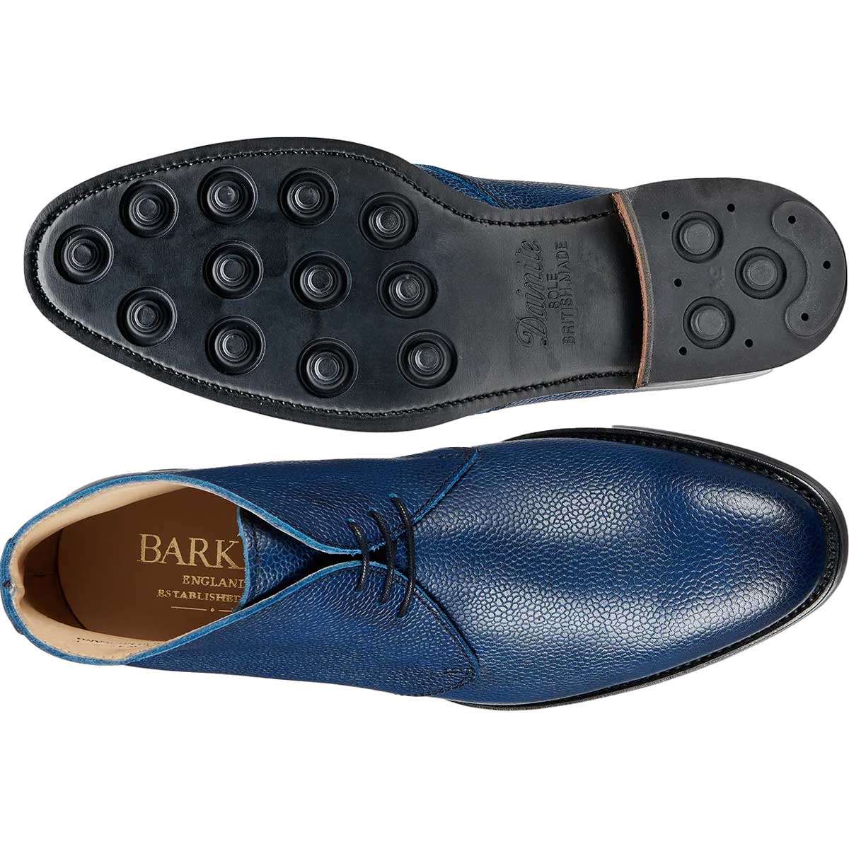 BARKER Orkney Boots - Mens Chukka Boots Dainite Sole - Navy Grain - Image 4