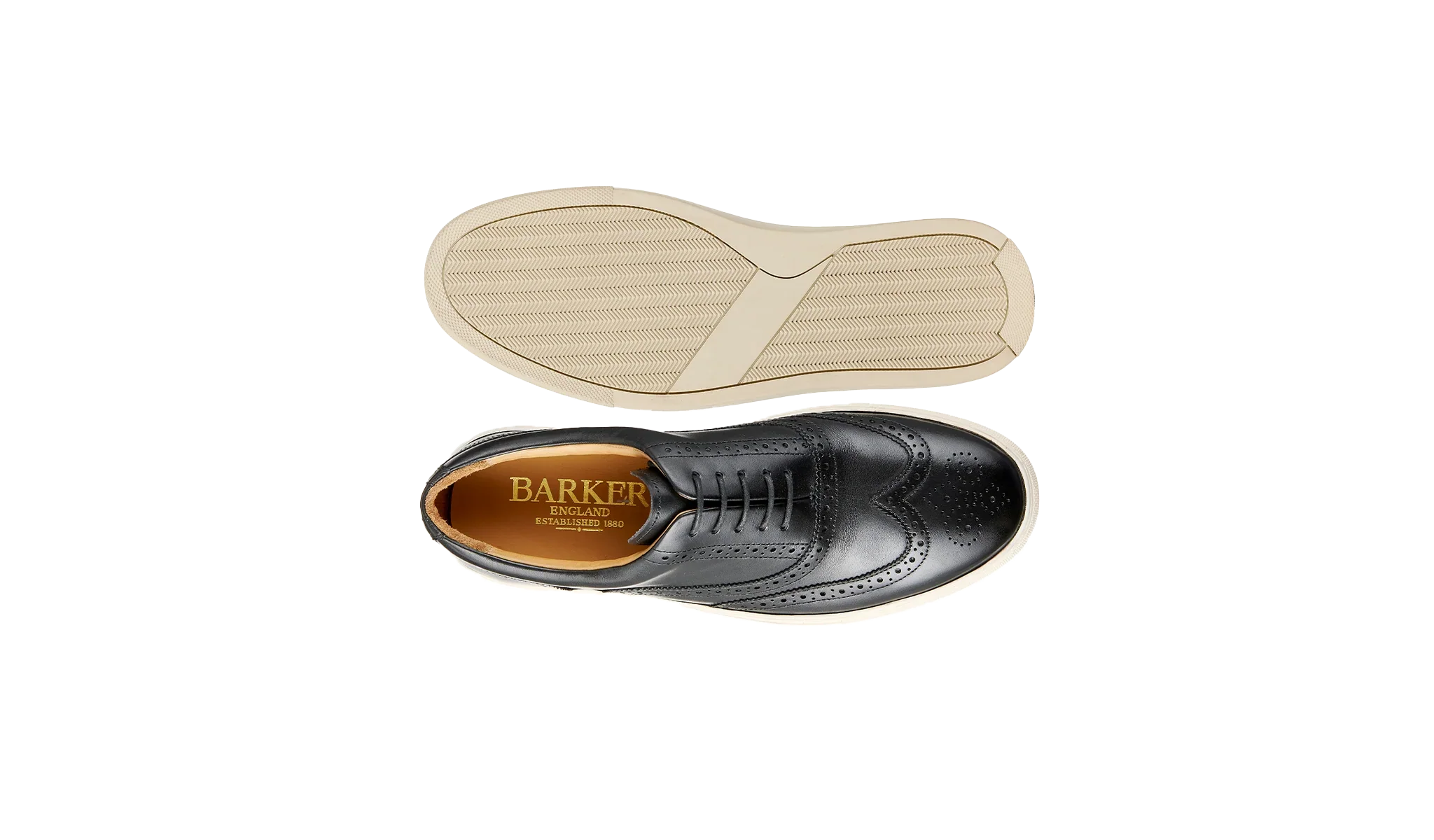 BARKER Owen Shoes - Men's Brogue Sneaker - Black Calf - Image 2
