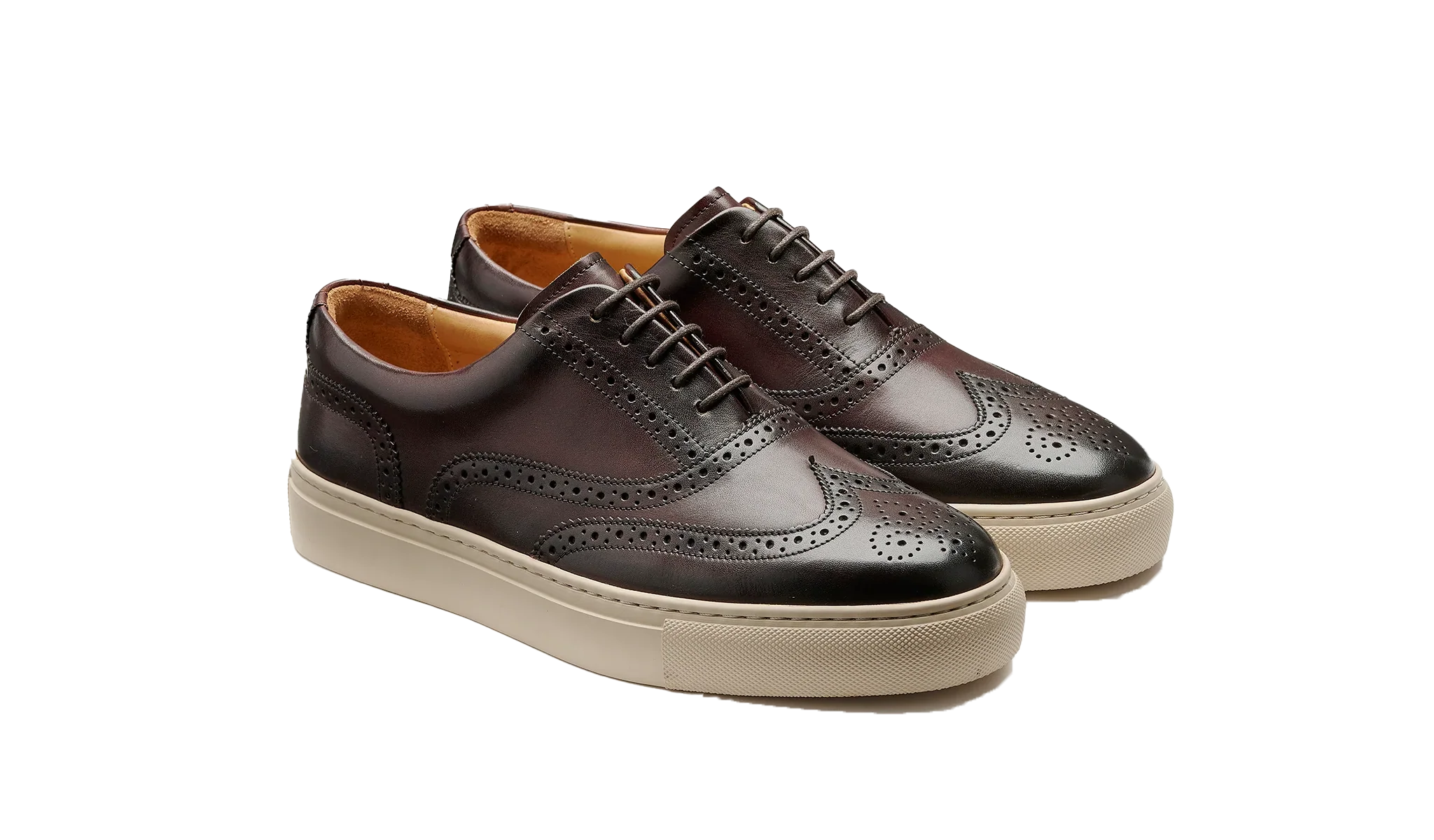 BARKER Owen Shoes - Men's Brogue Sneaker - Mocha Calf - Image 3