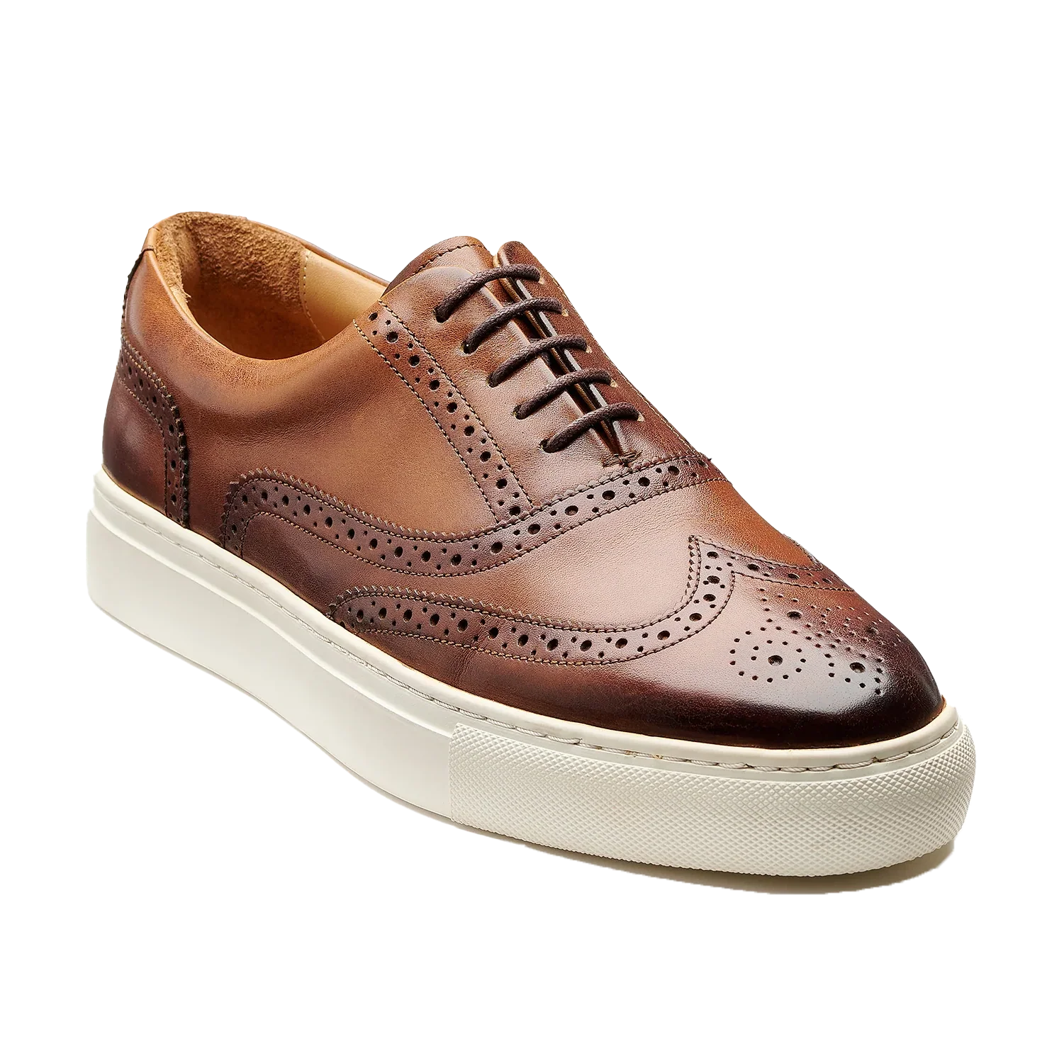 BARKER Owen Shoes - Men's Brogue Sneaker - Walnut Calf