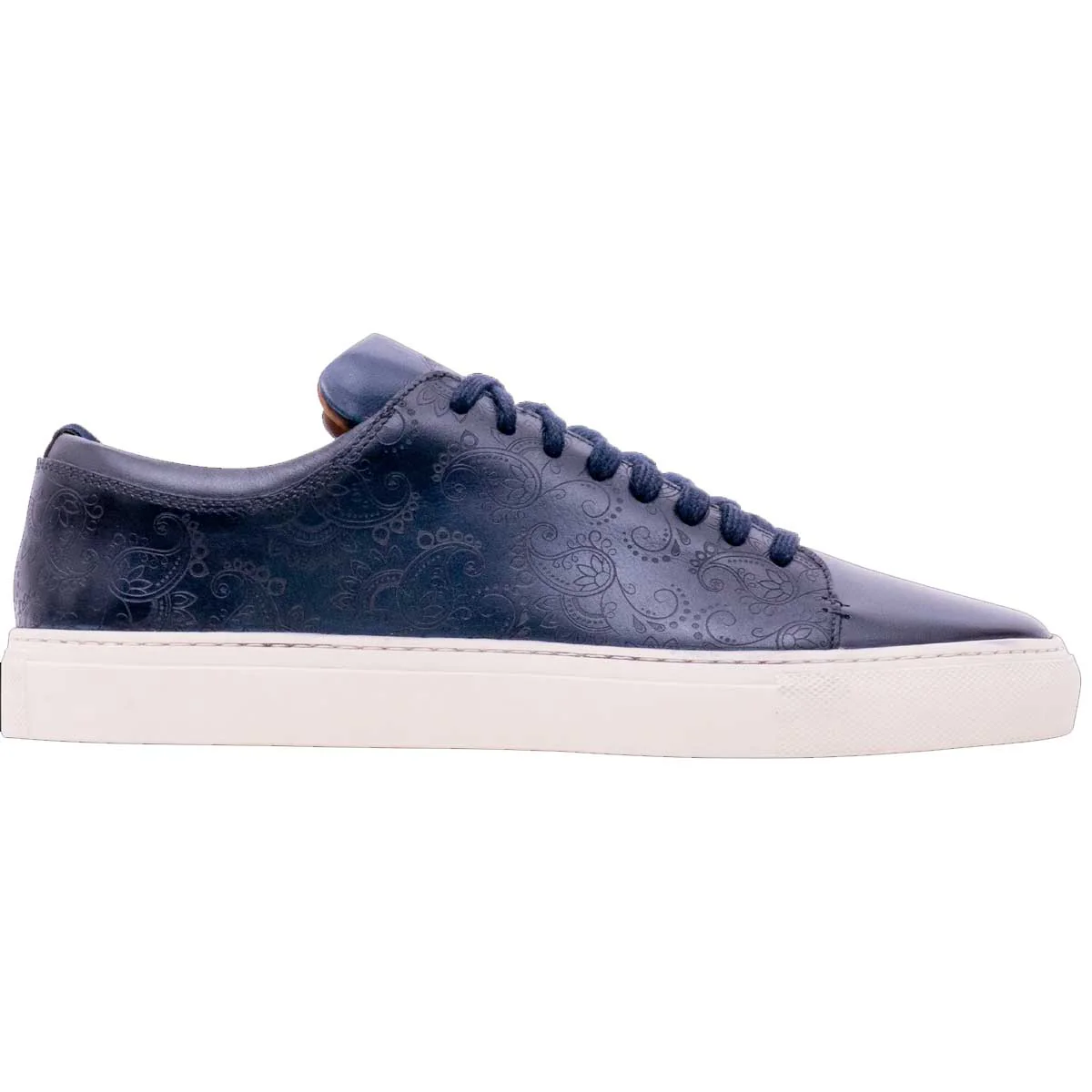 BARKER Paisley Sneakers - Mens - Navy Hand Painted - Image 3