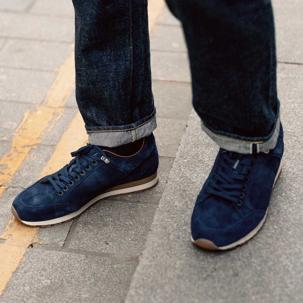 BARKER Seb Sneakers - Mens - Navy Suede - Image 2
