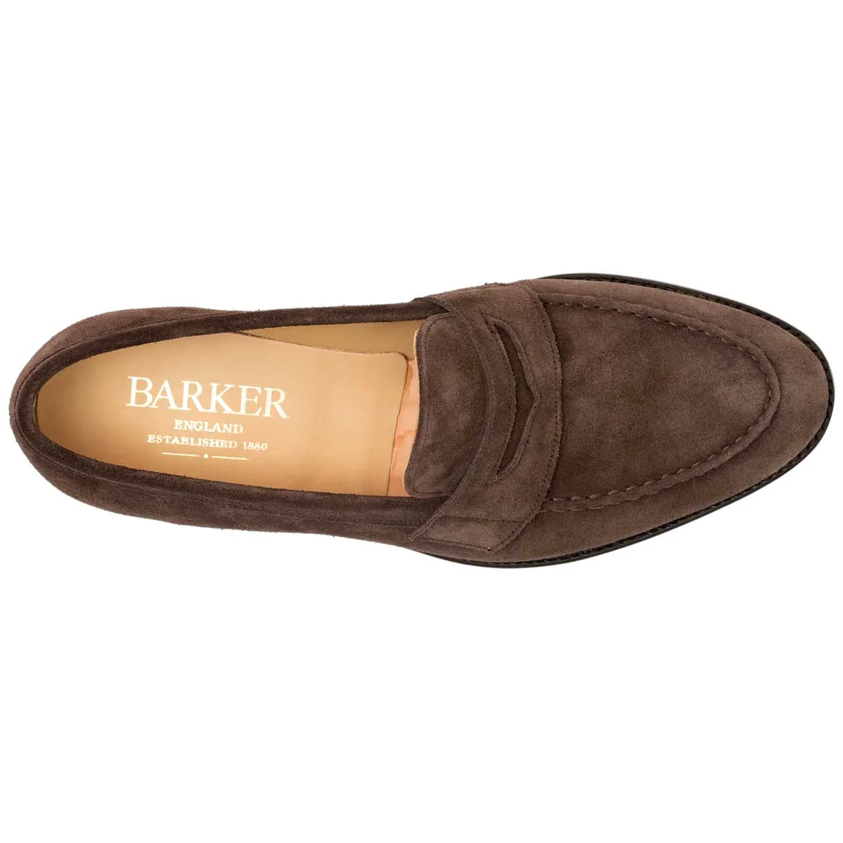 BARKER Shoes Braunton - Classic Leather Loafers - Dark Brown Suede - Image 3