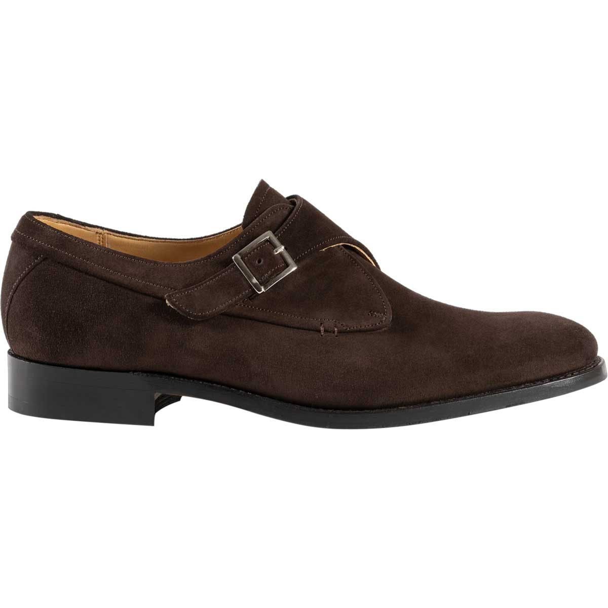 BARKER Shoes Brayton - Leather Monk Strap - Dark Brown Suede - Image 2
