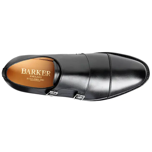 BARKER Tunstall Shoes - Mens Double Monk Strap - Black - Image 4