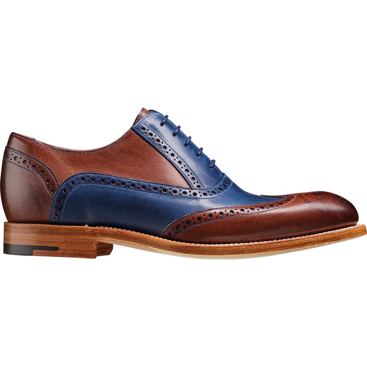 BARKER Valiant Shoes - Mens Brogue - Ebony / Navy Hand Painted - Image 3