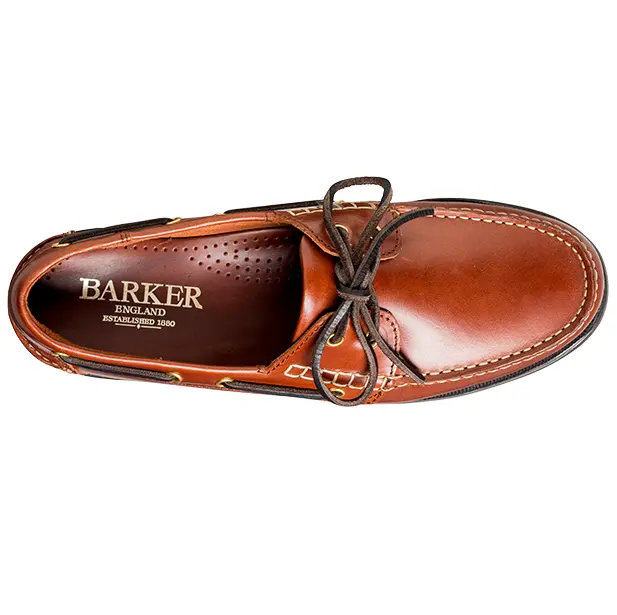 BARKER Wallis Deck Shoes - Mens - Brown Oiled Calf - Image 3