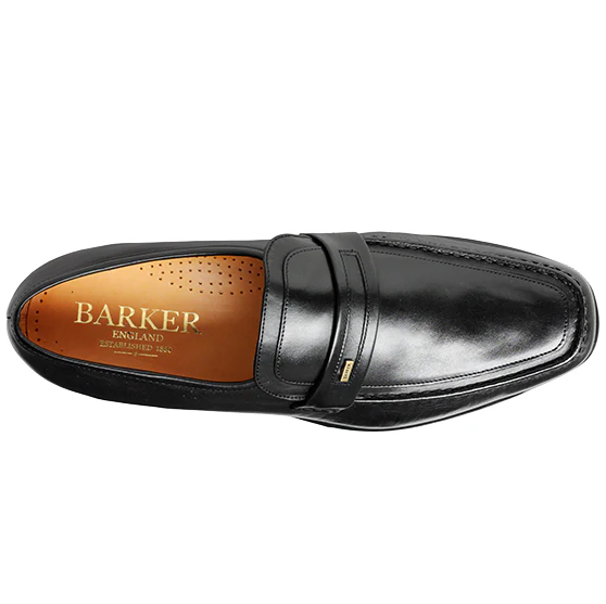 BARKER Wesley Shoes - Mens Moccasins - Black Calf - Image 3