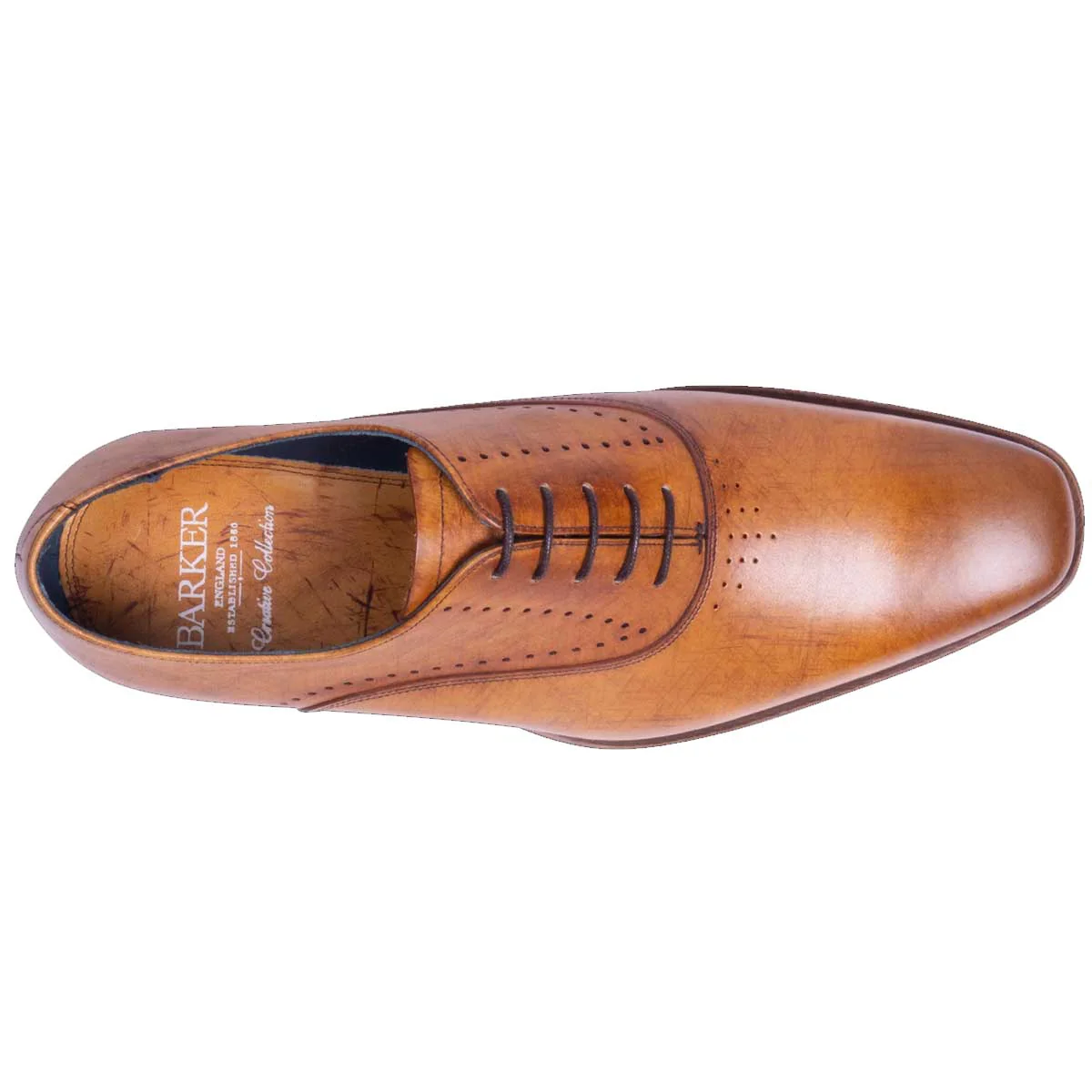 BARKER Witney Shoes - Mens - Cedar Calf Hatch Effect - Image 3