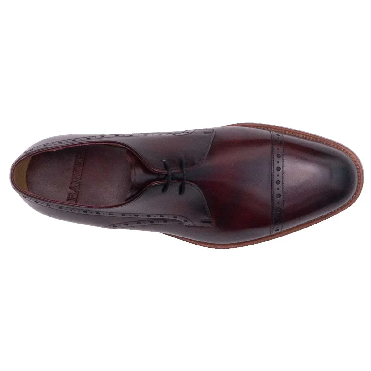 BARKER Wye Shoes - Mens Derby - Hand Brushed Burgundy - Image 3