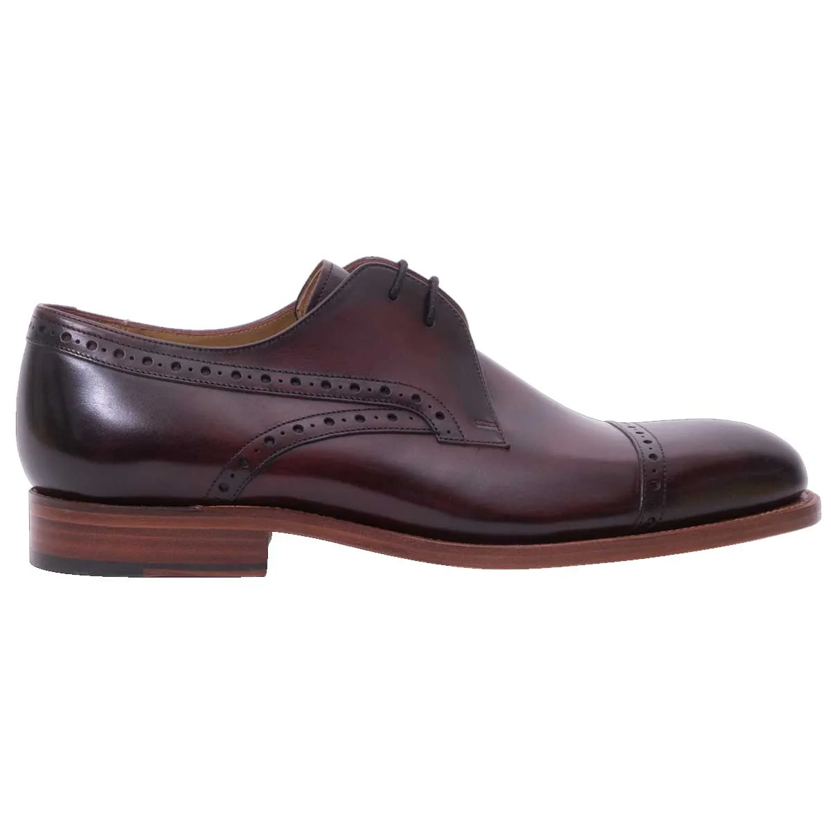 BARKER Wye Shoes - Mens Derby - Hand Brushed Burgundy - Image 4