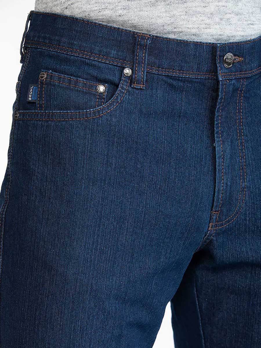 BRUHL Mens Genua III B Light Ring Denim Jeans - Dark Blue - Image 2