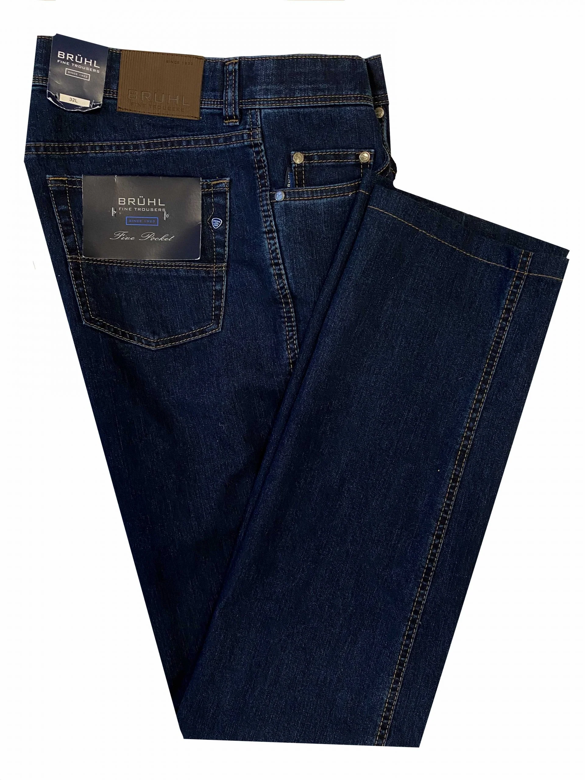 BRUHL Mens Genua III B Light Ring Denim Jeans - Dark Blue - Image 6