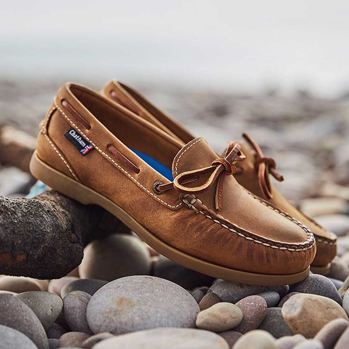 CHATHAM Ladies Olivia G2 Slip-On Deck Shoes - Walnut - Image 2
