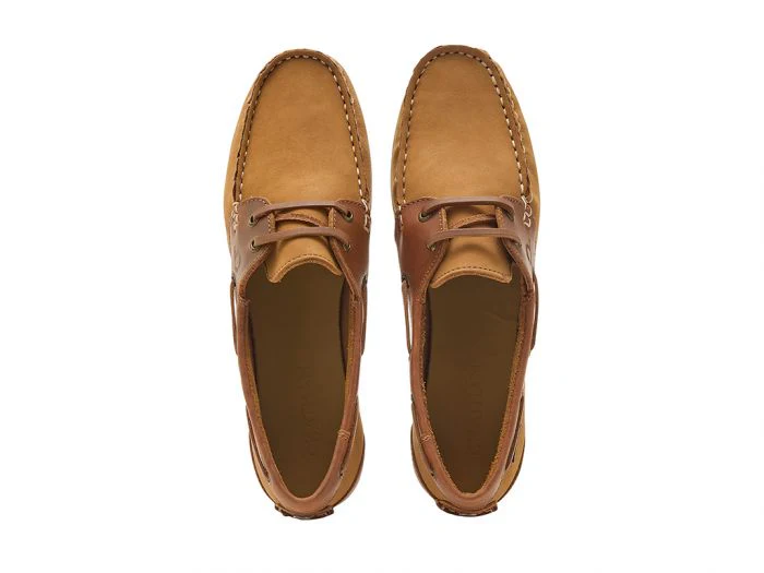 CHATHAM Ladies Penang Leather Boat Shoes - Tan / Dark Tan - Image 4