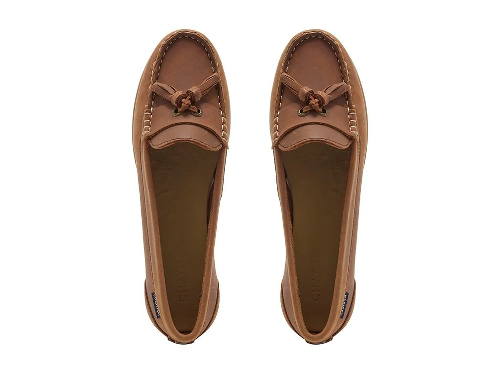 CHATHAM Ladies Pulau Leather Boat Shoes - Dark Tan - Image 4