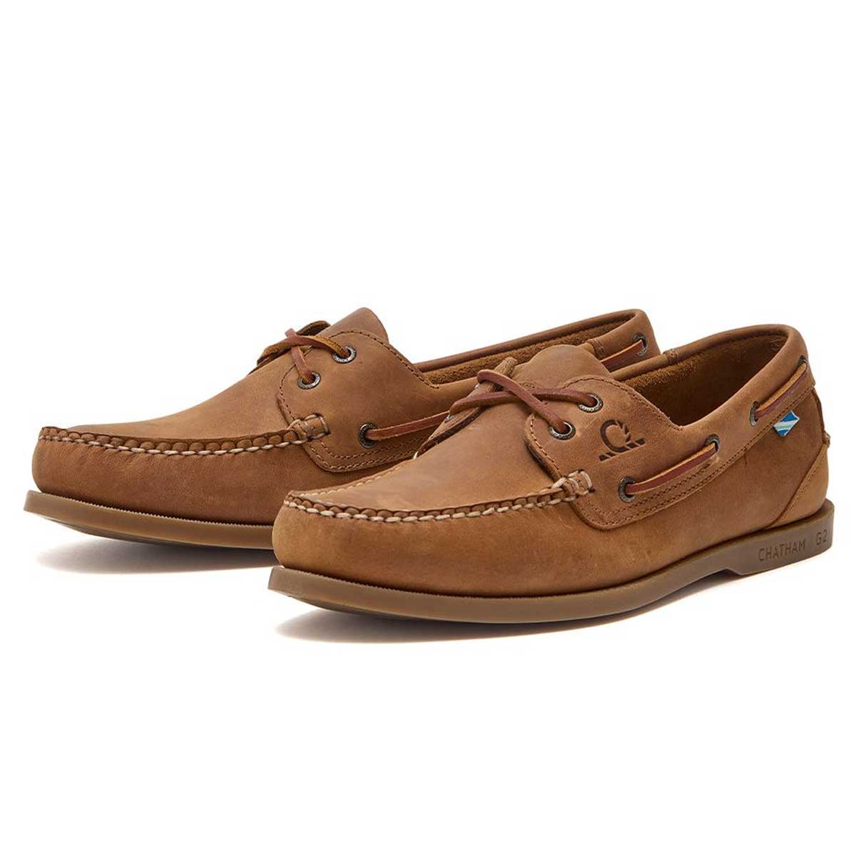 CHATHAM Mens Deck II G2 Leather Boat Shoes - Walnut - Image 4