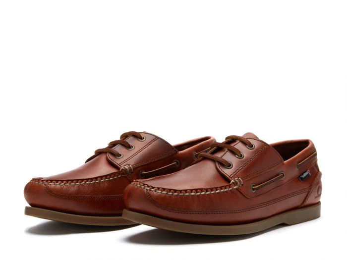 CHATHAM Mens Rockwell G2 Wide Fit Leather Boat Shoes - Chestnut - Image 2