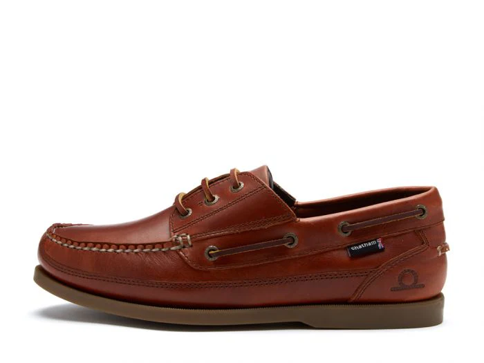 CHATHAM Mens Rockwell G2 Wide Fit Leather Boat Shoes - Chestnut - Image 3