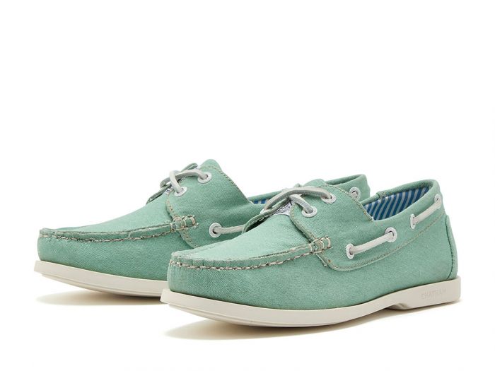 CHATHAM x JOULES Jetty Canvas Boat Shoes - Women's - Green - Image 2