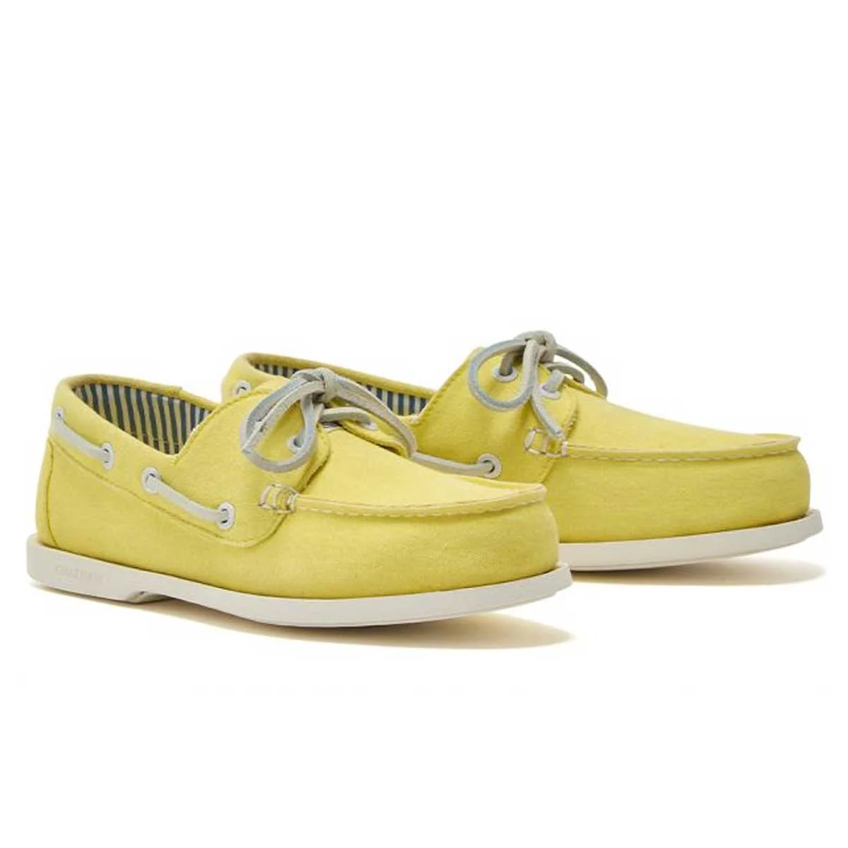 CHATHAM x JOULES Jetty Canvas Boat Shoes - Women's - Yellow - Image 2