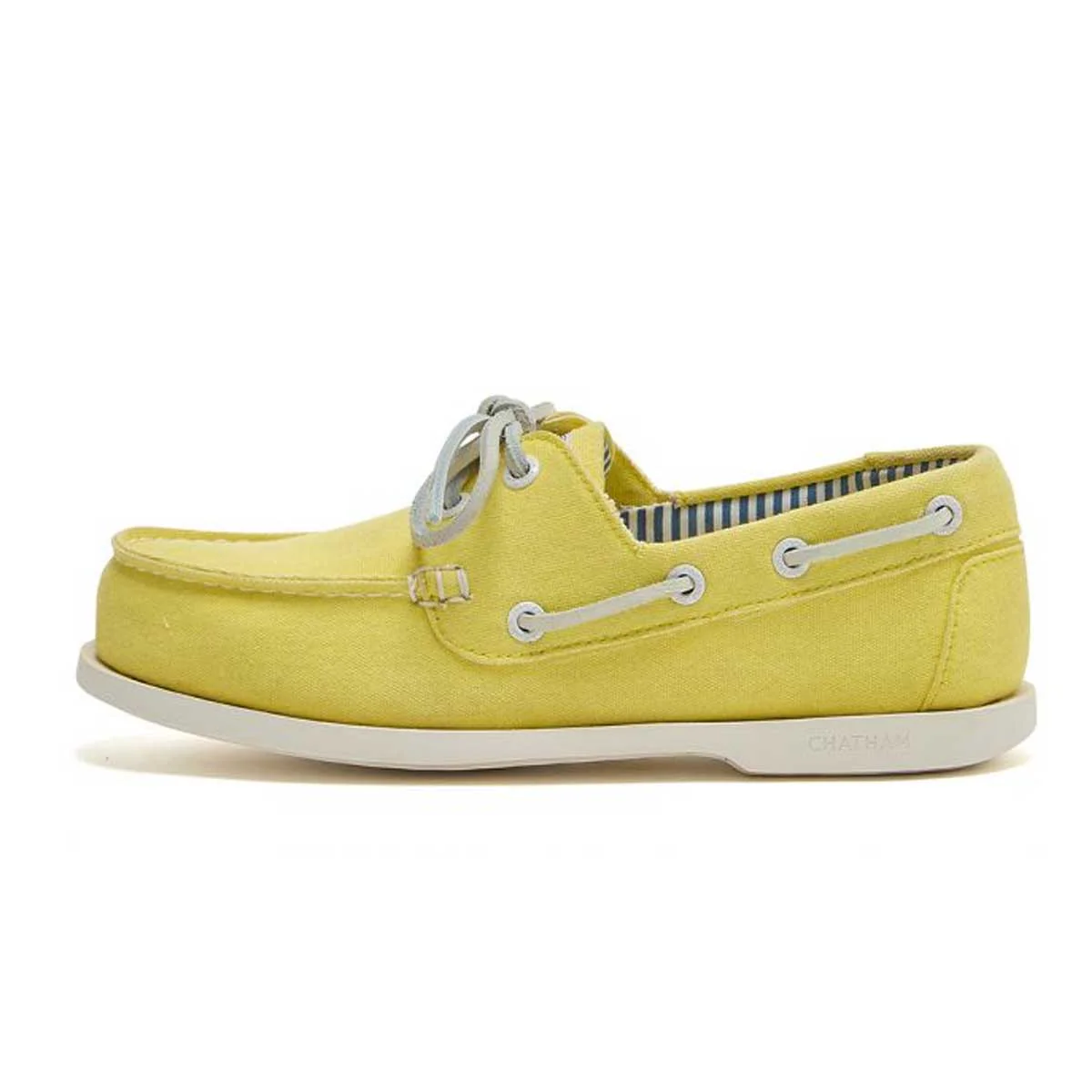 CHATHAM x JOULES Jetty Canvas Boat Shoes - Women's - Yellow - Image 3