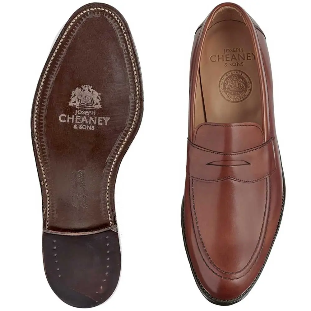 CHEANEY Shoes - Hadley Penny Loafer - Dark Leaf Calf - Image 2