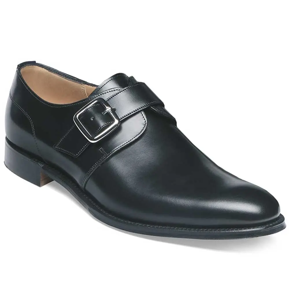 CHEANEY Moorgate Shoes - Single Buckle Monk Strap- Black Calf
