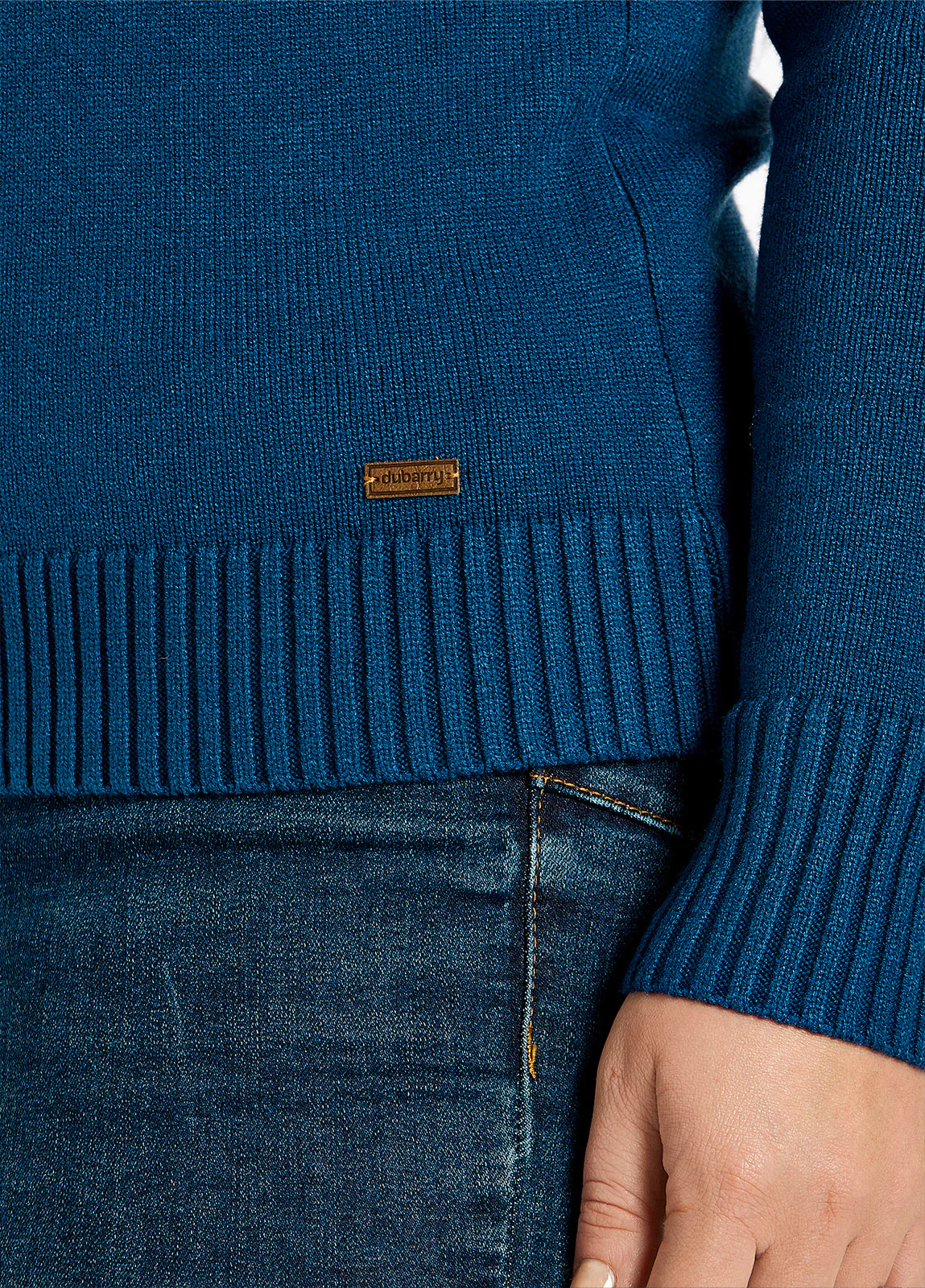 DUBARRY Rosmead Zip Neck Sweater - Women's - Peacock Blue - Image 2
