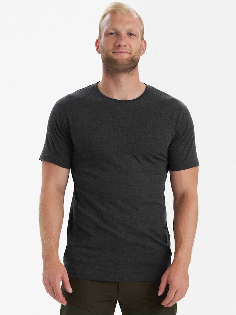 DEERHUNTER Basic T-Shirt 2 Pack - Mens - Brown Leaf Melange - Image 3