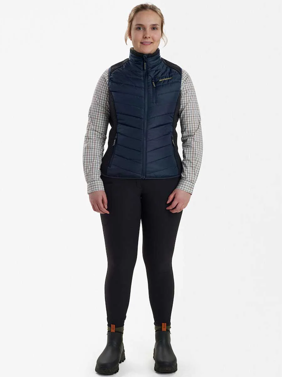 DEERHUNTER Lady Caroline Padded Waistcoat with Knit - Dark Blue - Image 3