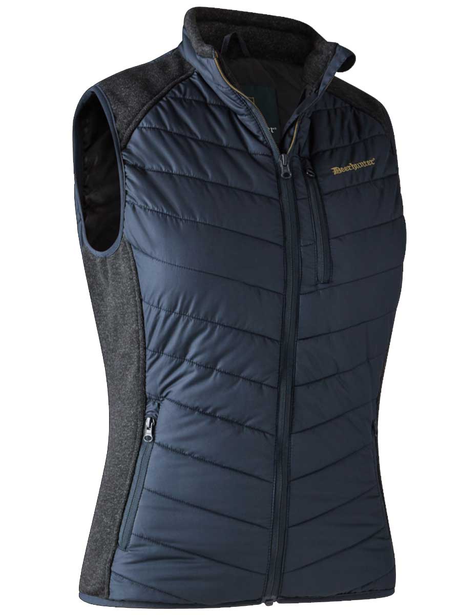 DEERHUNTER Lady Caroline Padded Waistcoat with Knit - Dark Blue - Image 4