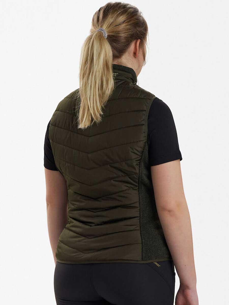 DEERHUNTER Lady Caroline Padded Waistcoat with Knit - Timber - Image 3
