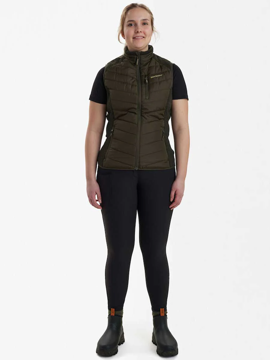 DEERHUNTER Lady Caroline Padded Waistcoat with Knit - Timber - Image 4